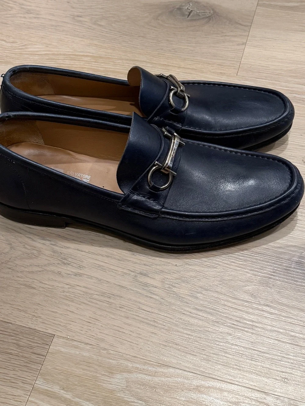 Salvatore Ferragamo Black Leather Bit Loafers